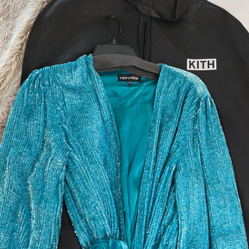 Blue retrofete Gabrielle robe dress